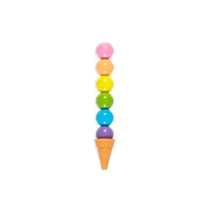 Rainbow Scoops Vanilla Scented Stacking Erasable Crayons