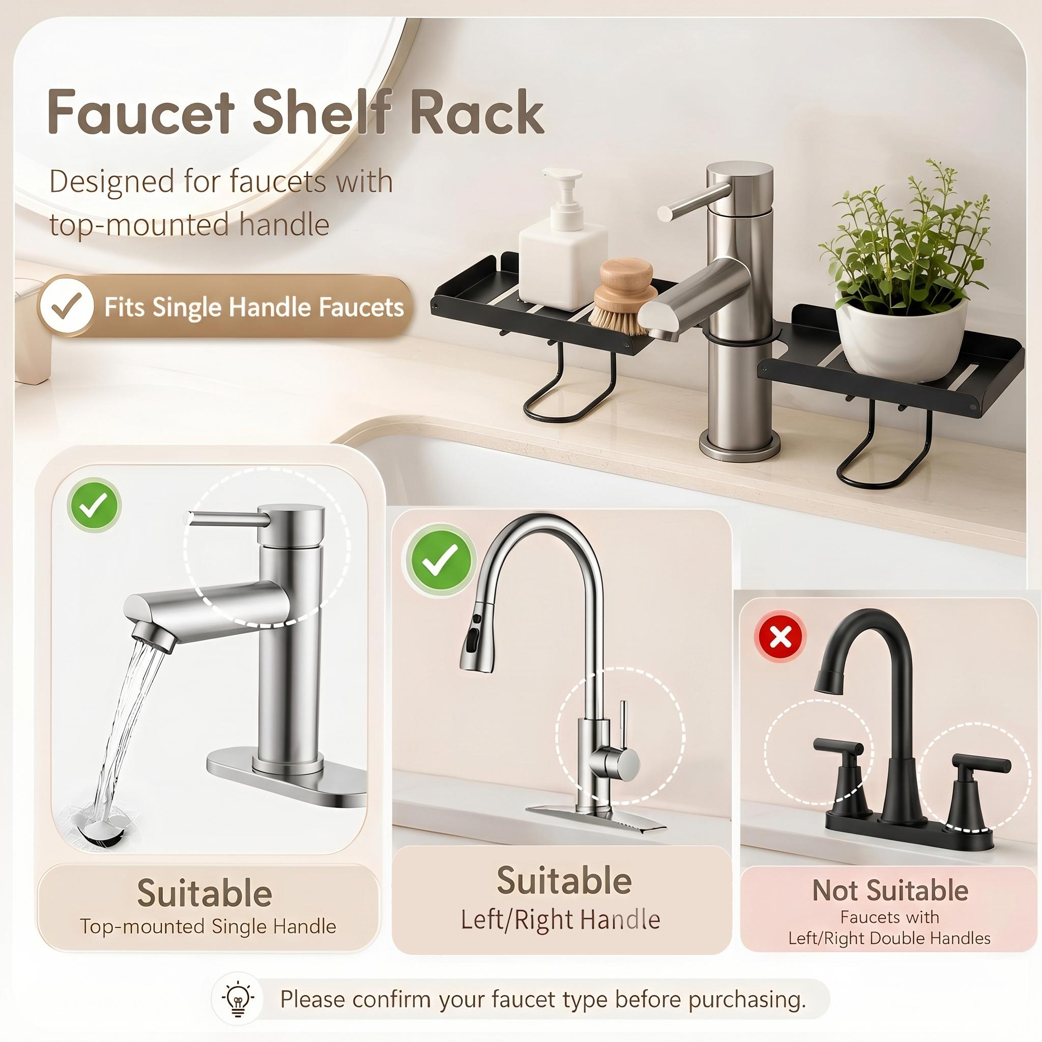 Carbon Steel Foldable Shelf Organizer - Durable No-Drilling Over-Faucet Caddy for Small Homes, Adjustable Legs, Collapsible Sink Storage Rack, Easy-Drain, Wipe-Clean with Damp Cloth, Homeowners,dorm room inspo,college dorm essentials,dorm haul