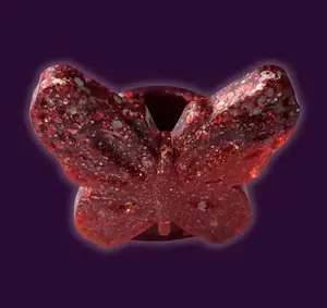 Red Butterfly Candle Holder – Handmade Resin Decor Gift