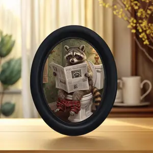 Vintage Art Raccoon Reading Newspaper Artistic Wall Decor Ornaments, Halloween Christmas Thanksgiving Home Office Decoration, Perfect Room Accent
