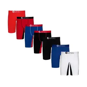 Fashion Men'S Underwear Solid Color 100% Cotton Breathable Underware Casual Men Boxer Briefs Shorts Sweatpants Black Plus Size