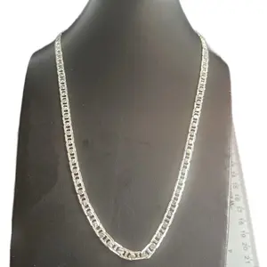 925 Mexican Silver Solid Chain with Rhodium Plating Elegant Jewelry Accessory