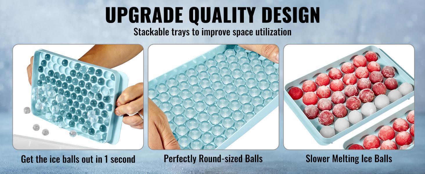 【Summervibes】VEVOR Ice Cube Tray, TikTokShopBlackFriday, Round Ice Ball Maker for Freezer, 2x33pcs & 1x104pcs Ice Balls, Sphere Ice Cube Making 170pcs Small Ice Chilling Cocktail Whiskey Tea Coffee, 3Pack Ice trays & Ice Bin & Scoop 【Summervibes】VEVOR Ice Cube Tray, TikTokShopBlackFriday, Round Ice Ball Maker for Freezer, 2x33pcs & 1x104pcs Ice Balls, Sphere Ice Cube Making 170pcs Small Ice Chilling Cocktail Whiskey Tea Coffee, 3Pack Ice trays & Ice Bin & Scoop