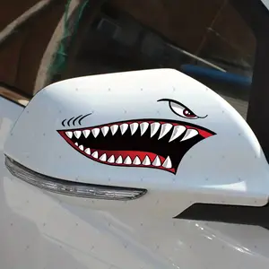 2PCS/SET Exclusive Shark Mouth Rearview Mirror Decal for Car Rearview Mirror Unique Decoration Eye-Catching Car Exterior Sticker Car Decals