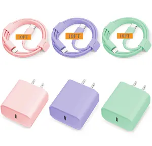 JOZASHON iPhone Charger Fast Charging 2 Pack Purple Type C Wall Charger Block with 2 Pack 10FT USB C to Lightning Cable for iPhone 14/13/12/12 Pro Max/11/Xs Max/XR/X,AirPods Pro