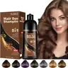 MJDMJD 5-in-1 Dark Chocolate Herbal Hair Dye Shampoo, Semi Permanent with Natural Colorant, 10-15 Mins Gray Coverage Haircare for All Hair Types, Semi Permanent Hair Dye, Natural Colorant Dye