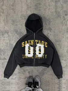 Men's Half Zip Hooded Zipper Sweatshirt, Fall & Winter Casual Loose-Fit Cotton Pullover, Vintage American Style, Perfect Holiday Gift