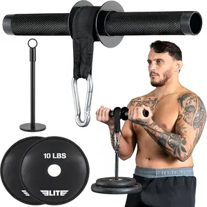 Forearm Strengthener, Forearm Roller with 2x10lbs Sand Plates, Plates Holder & Adjustable Straps, Thick Anti-Slip Handle, Forearm Exerciser, Wrist Roller, Arm Blaster, Hand Grip Strengthener