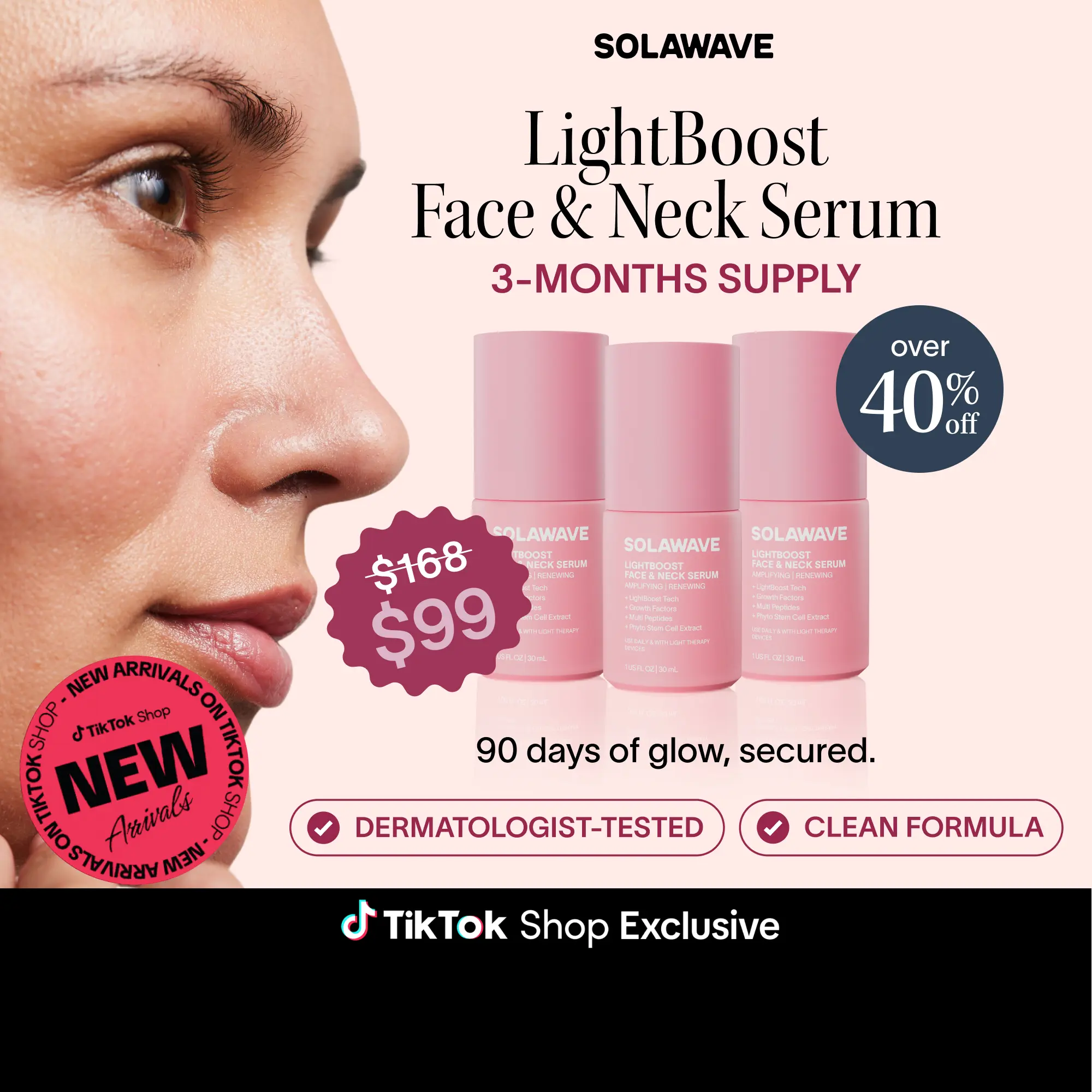 Solawave LightBoost Face & Neck Serum 3-Pack Bundle Solawave LightBoost Face & Neck Serum 3-Pack Bundle
