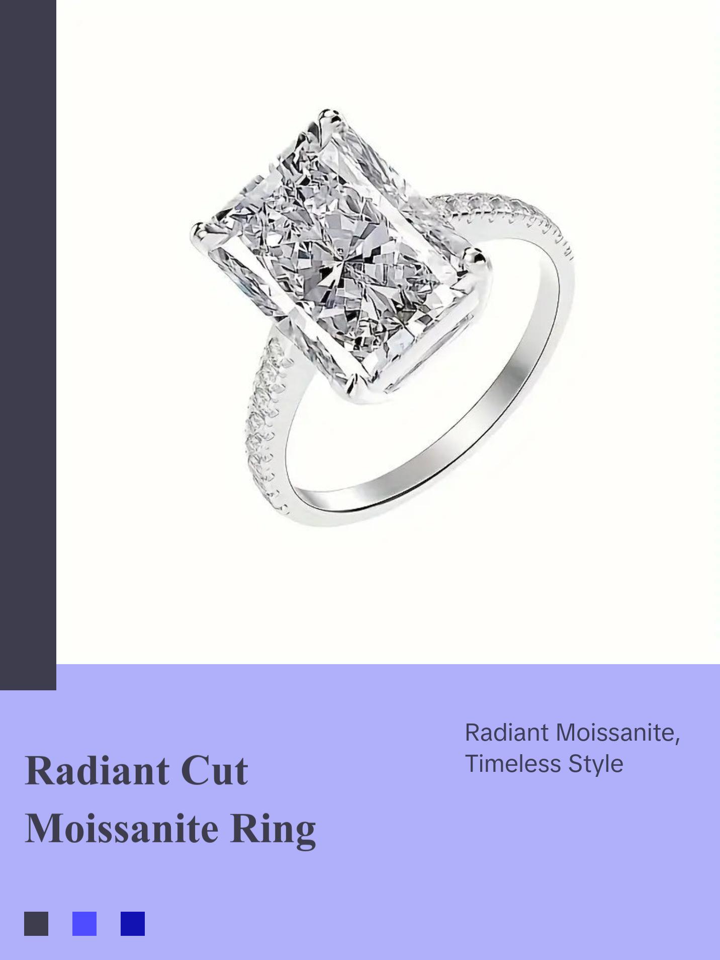 Radiant Cut Moissanite Engagement Ring