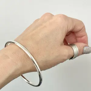 Sterling Silver 925 B Tubular Bangle  Bracelet
