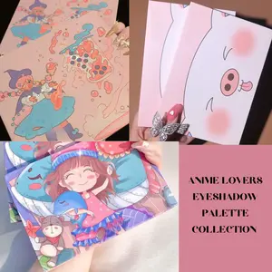Anime Eyeshadow Palette Bundle Matte Creamy Mettalic Satin Glitter Makeup Mirror Cosmetic Compact