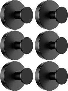 Suction Cup Hooks for Shower, Suction Cup Hooks for Door Wreaths, Robe Towel Hooks Heavy Duty for Bathroom Hanging, Windows, Kitchen, Glass, Mirror, No Drilling(Black)