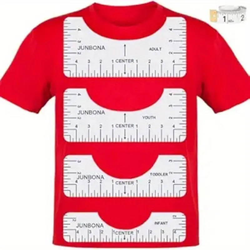4Pcs T-Shirt Alignment Ruler Graphics Tshirt Alignment Tool Tshirt Craft Ruler with Guide Tool for Making Measuring Tape Tools