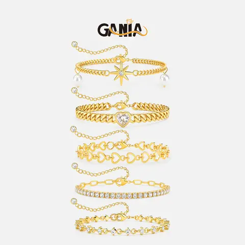 GANIA 5PCS Gold Bracelets Set for Women, Stackable Boho Multi-layered Bracelets, Gold Bangle Bracelet, Multi Layer Stackable Cuff Bracelet Set, Hypoallergenic Material, Trendy Elegance Charms Minimalist Textured Boho Jewelry