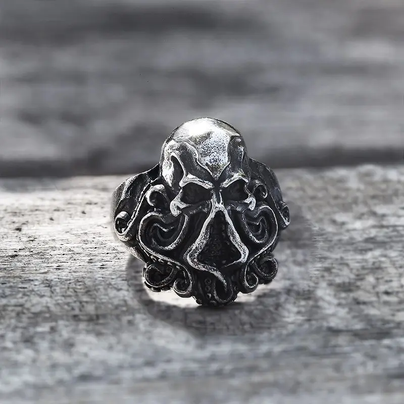GTHIC Octopus Kraken Marine Animal Ring for Men Durability Father's Day Gift Stainless Steel