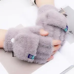Winter Convertible Mittens Fingerless Gloves for Men and Women Warm Half Finger Glove with Flip Texting Driving