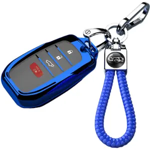 for Toyota Key fob Cover,case with chain,Tpu 360 Degree Protection Key Case compatible with 2021-2025 2026 Venza,RAV4 Prime,Sienna,Land Cruiser,Fortuner,Mirai,