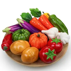 15 Pcs Artificial Vegetables Fake Vegetables Decorative Vegetables Realistic Vegetables for Kitchen Décor Display Vegetables Props Fake Potatoes Pumpkin Carrot Tomato Peppers