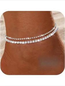 Women's Elegant Stainless Steel Anklet, Adjustable & Waterproof Design, Perfect for All Seasons, Stylish Jewelry Accessory, Fashion Jewelry Accessories