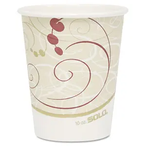 SOLO Cup Company  Hot Cups- Symphony Design- 10 oz.- Beige- 1000/CT