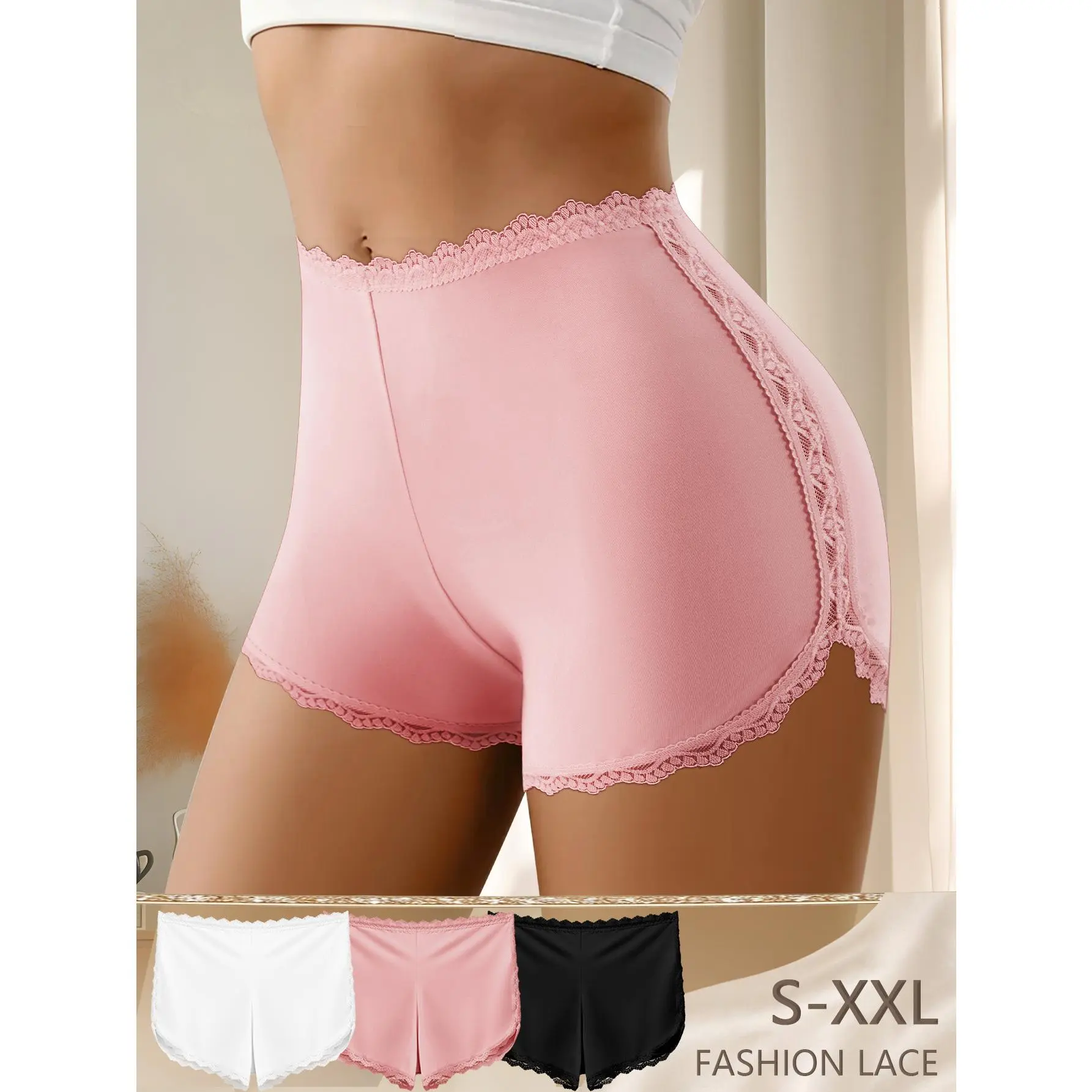 QUASTI 3 Pack Women’s Seamless Safety Shorts, High Waisted Anti-Chafing Slip Shorts, Soft Stretch Under Dress Shorts for Everyday Comfort S-XXL