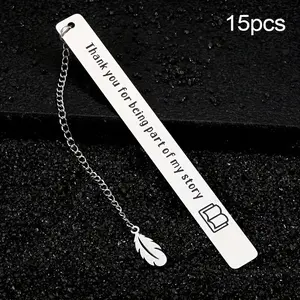 Stainless Steel Bookmark, 15pcs/set Book Mark with Chain, Book Page Marker, Reading Accessories for Home School Office, Gift for Book Lovers