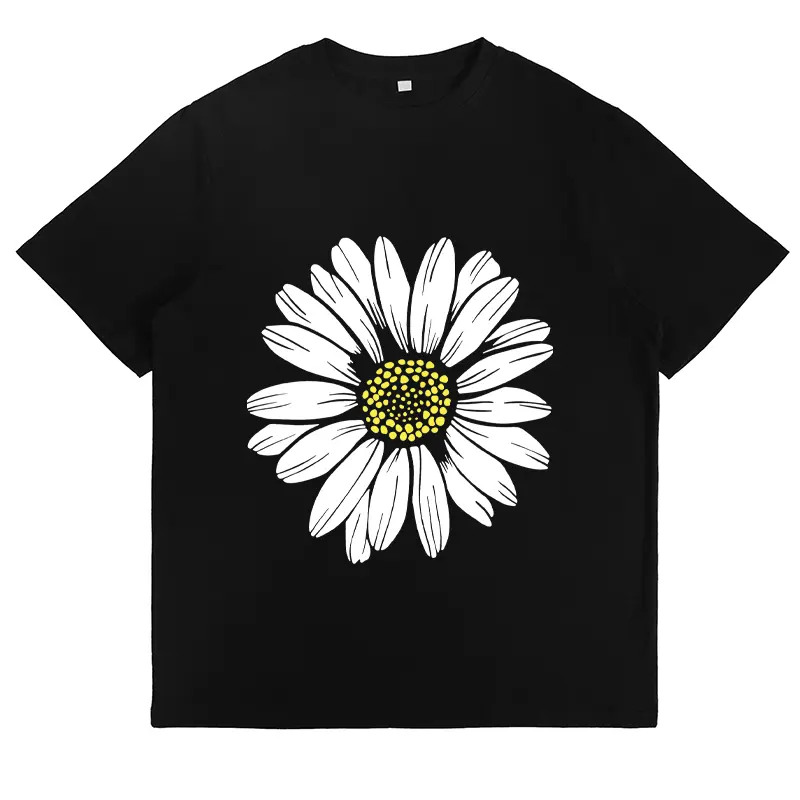Daisy Graphic Tee Soft Cotton Short Sleeve T Shirt Trendy Cute Floral Casual Everyday Wear Aesthetic Top for Men Women Summer Gift Idea