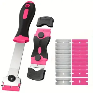 Multifunctional Scraper Tool, 1 Set Including 2 Counts Universal Scraper Tool with 20 Blades, Glass Scraper, Kitchen Fluid Cleaning Tool, Household Items, Home Cleaning Tool, Bathroom Accessory
