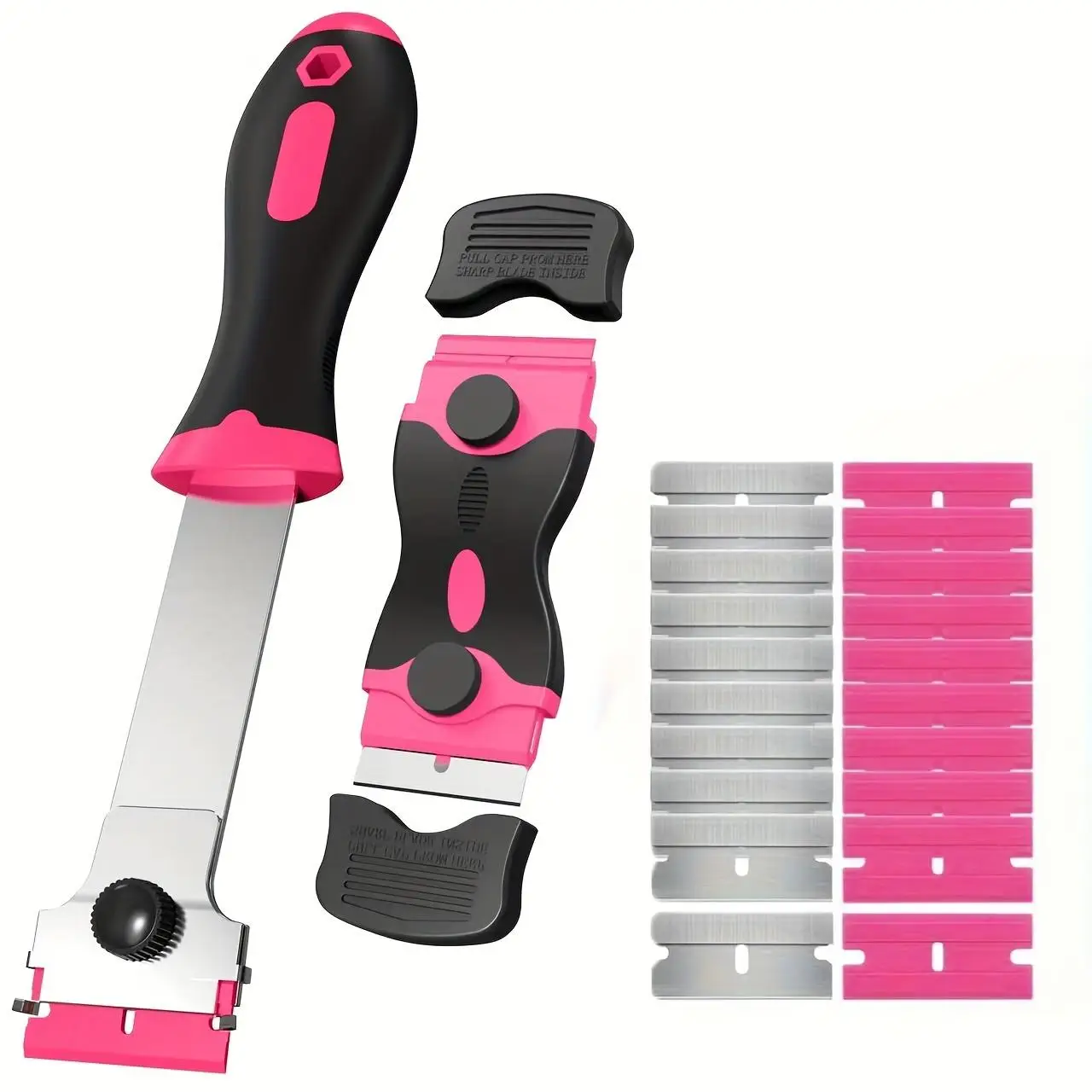 Multifunctional Scraper Tool, 1 Set Including 2 Counts Universal Scraper Tool with 20 Blades, Glass Scraper, Kitchen Fluid Cleaning Tool, Household It