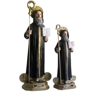San Benito 8"-36" Inches Tall con Medallas St Benedict with Medals Estatua Brand New Religious Decor Religious art image, home decor, wall decor, church events, gifts