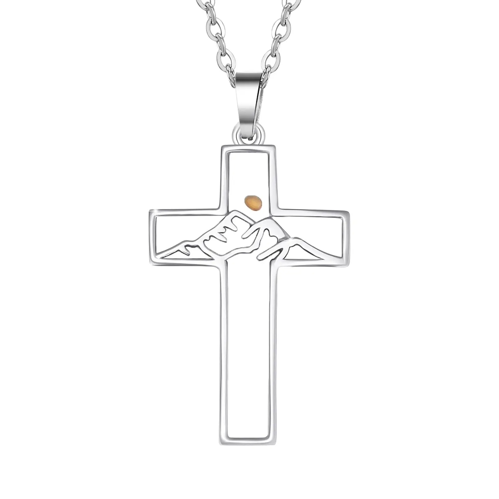 OIDEA Women's Stainless Steel Cross Necklace - Dainty Cross Design Charm with Mustard Seed, Adjustable Length Minimalist Religious Jewelry summerwins,summerwins