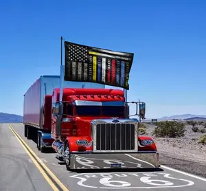 Black Patriotic American Flag Support First Responders Design - Outdoor Yard Garden Flag - Double Sided, Weather Resistant