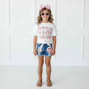 Groovy Good Vibes Only Denim Short Set
