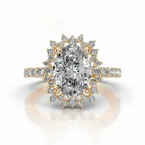 Lab-grown diamond, 11066, 2 ct; color: D; clarity: VS1; oval cut cultivated diamond ring; IGI certification; suitable for stacking; light luxury, premium feel; versatile for everyday wear; engagement/proposal diamond ring. My Own Gift Jewelry, S925.
