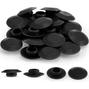 20 Pcs Adjustable Door Threshold Screw Covers, Door Sill Cap Plugs for Concealing Screw Hole Heads, Fit Most Standard Thresholds, for 3/8 Inches Hole (Black)