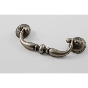 212 MAIN Traditional Decorative Cabinet Drop Pull (Model 10217AP) - Aged Pewter, Zinc, Modern Residential Door Hardware, Functional Decorative Accessory