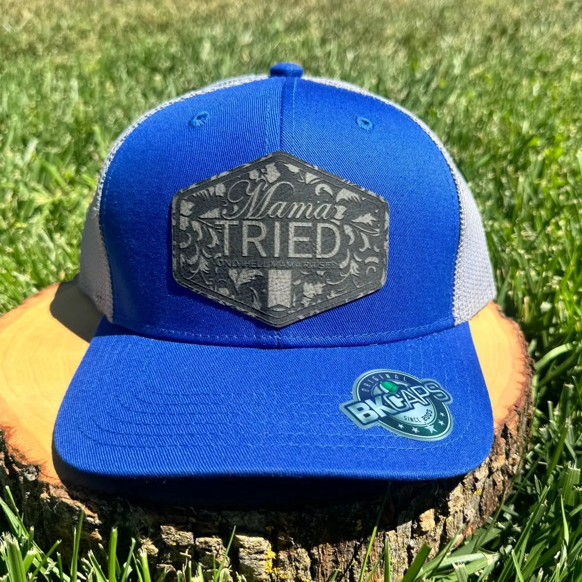 Mama Tried - laser engraved leather patch SnapBack Hat - funny and unique
