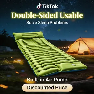 1-Person Self-Inflating Camping Sleeping Pad with Built-in Foot Pump Ultralight Compact Heavy-Duty Fast Inflation Deflation Comes with Carry Bag for Backpacking Hiking Camping Premium Outdoor Hiking Gear