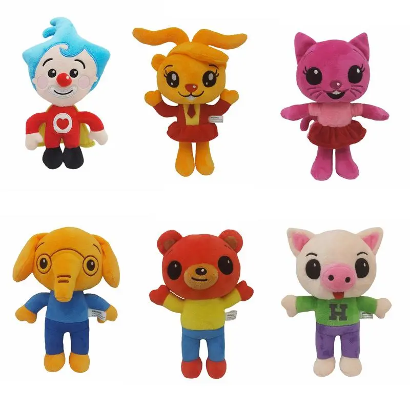 （6pcs）clown+pig+elephant+ rabbit+bear+cat