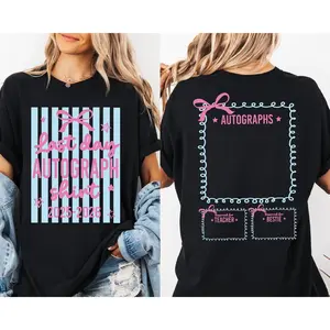 Class of 2026 Autograph T-Shirt, Last Day of School Shirt, Sign My Shirt, Coquette Bow Grad Gift Tee # Last Day of School # Back to School # TikTokMadeMeBuyIt # TikTokShop