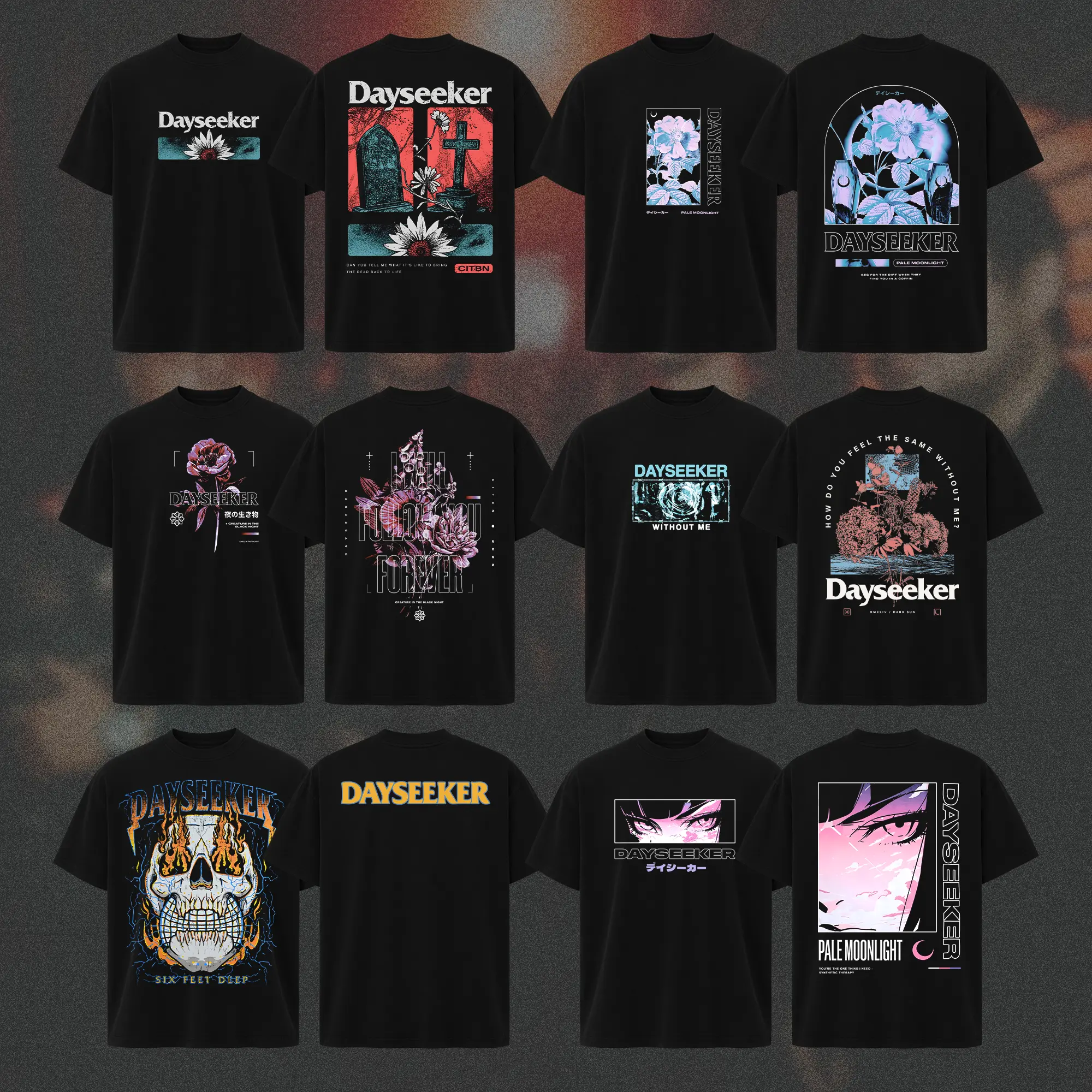 Vintage Dayseeker Band T-Shirt Collection, Dayseeker Band Graphic Tee, Dark Post-Hardcore Top, Modern Alternative Metal Apparel, Emotional Gothic Music Themed Shirt For Rock Fans, Gift For Dayseeker Fans, Metal Lovers, Unisex Casual Daily Streetwear