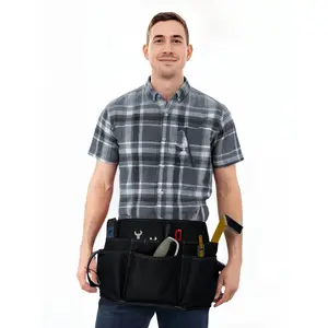 Tool Belt - 12 Pockets, 2 Loops, 1 Hammer Loop - Heavy Duty - Adjustable Pouch Apron - Mechanic, Shop, Electrician, Gardener, Makers