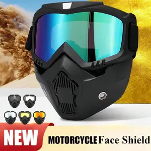 Tactical Full-face Mask, Anti-fog High-definition Lenses Ski Mask, Comfortable Sponge Padding Motorcycle Face Shield, Protective Gear, Goggles