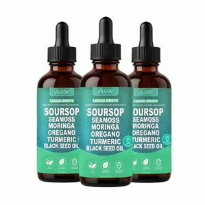 3 Botte Soursop Bitters Liquid Drops 10-in-1 with Nori, Moringa,Turmeric, Black Seed Oil, Oregano, Ashwagandha HerbalExtracts for Overall Health Vegan,Non-EP 2 fl oz Bathroom Fitness Dietary Supplemen