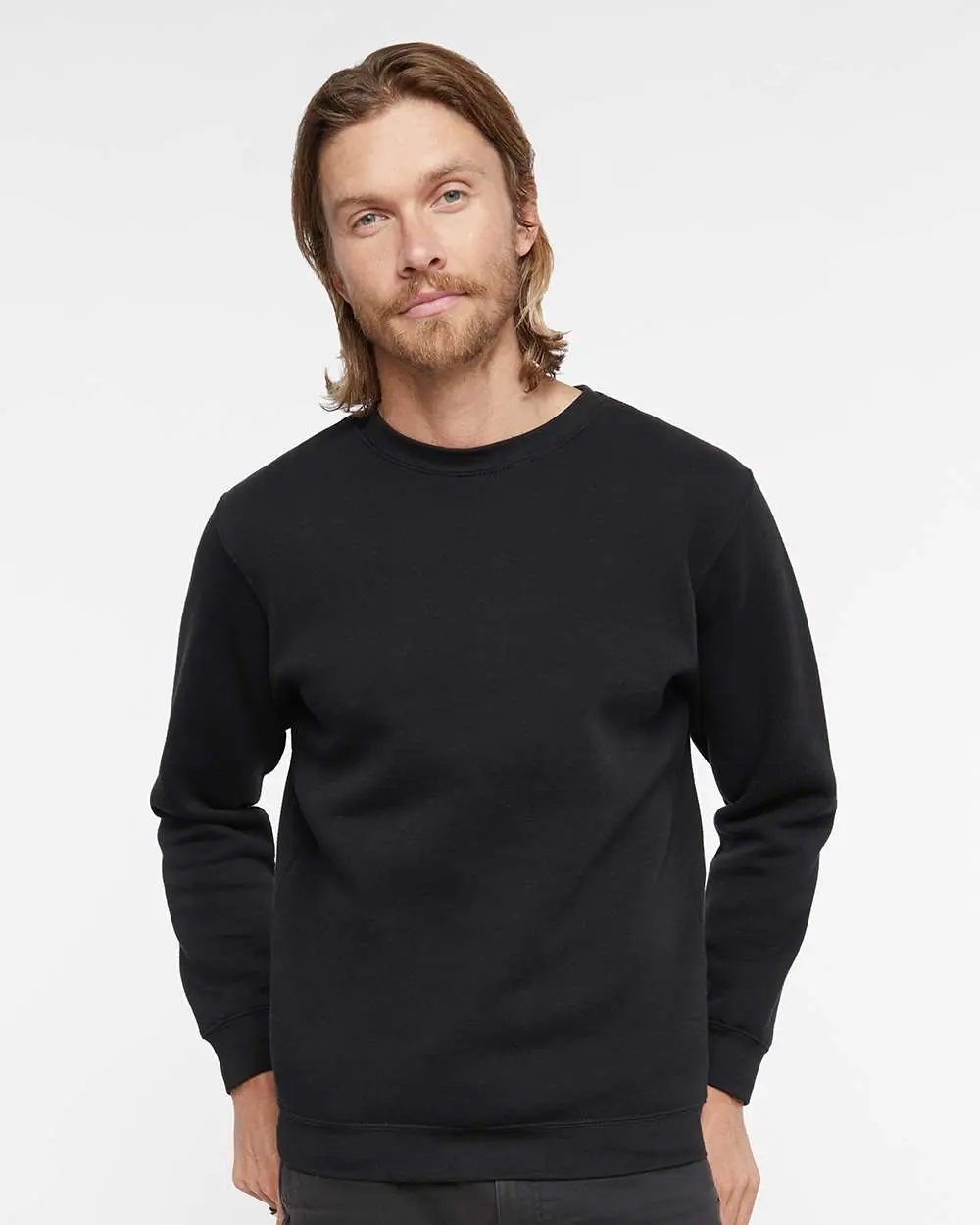 LAT Apparel Men's Fitted Longsleeve Pullover Sweatshirt - Menswear Round Neck Top, Unisex Cotton-Polyester Fleece, Ribbed Cuffs, Bottom Band, Plain, Funny Slogan, Jersey Back Neck Tape, Casual Streetwear