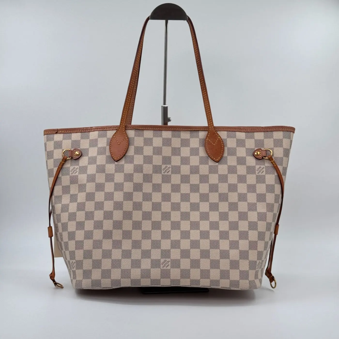 Pre-owned Louis Vuitton canvas Shoulder bags Pre‑owned Neverfull MM Damier Azur Tote bag #9842419445562988