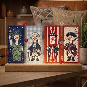Just An Independent Goose 1776 - 2026 250 Years of American Rectangle Acrylic Night Light USA 250th Anniversary Liberty Statue American Keepsake Independence Day Gift Patriotic Acrylic Home Decor