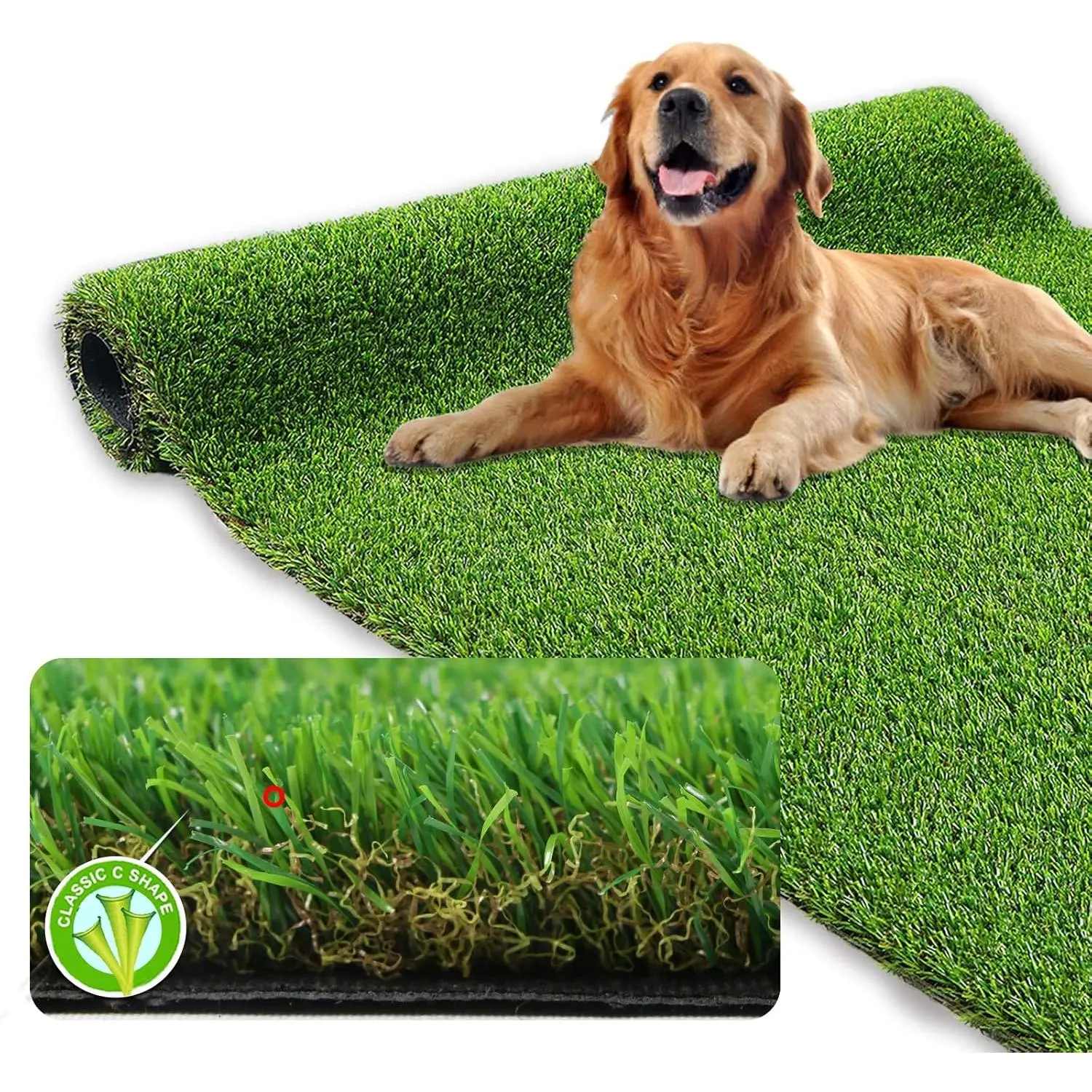 Realistic Artificial Grass Rug Indoor Outdoor Patio - 3ft x 5ft, Thick  Grass for Dogs Pet  Mat Decor Garden Synthetic Lawn Landscape with Drainage Hole