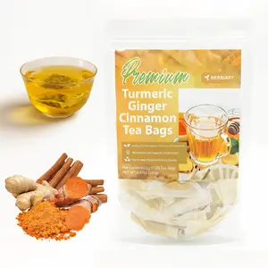 Herbiary Premium Turmeric Ginger Cinnamon 120 Tea Bags - 100% Natural, Gluten & Sugar Free Beverage Herbal